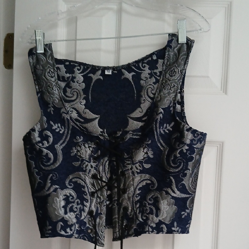 Elegant Blue and Gray Women's Top